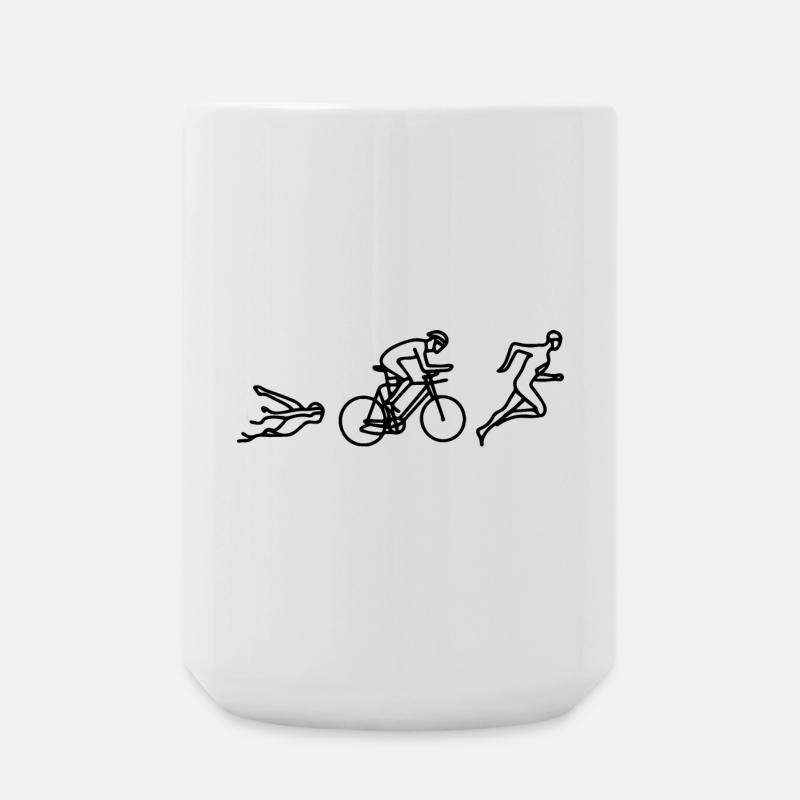Natation Cyclisme Course à pied - Grande tasse 440 ml - blanc
