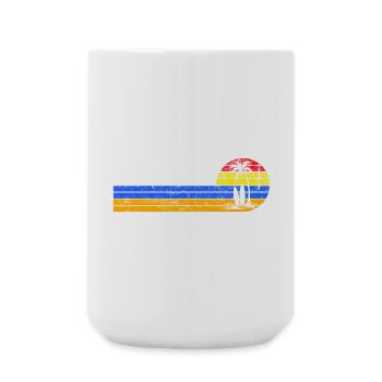 Vintage beach sunset - Large Mug 440 ml - white - Front