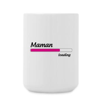 Maman loading... Please Wait - Future Mère - Grande tasse 440 ml - blanc - Devant