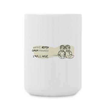 zwillinge oma geschenk bub twin boys beste oma - Große Tasse 440 ml - Weiß - Vorne