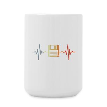 Retro Floppy Disk ECG - Large Mug 440 ml - white - Front