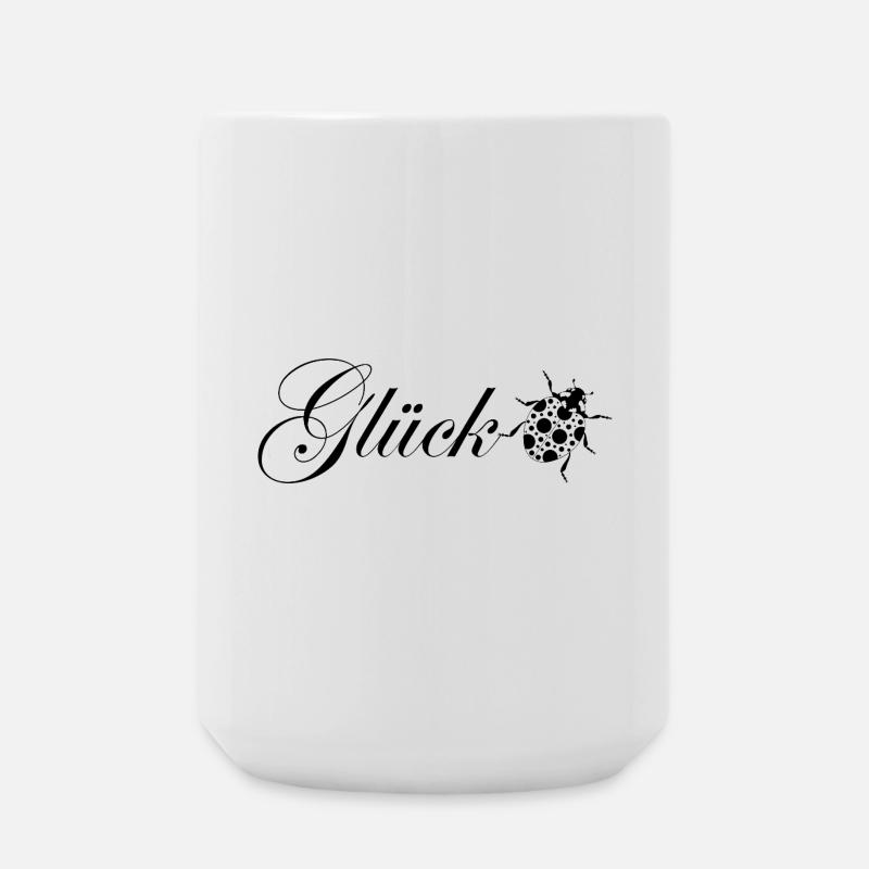 Glück / Marienkäfer / Glücksbringer - Große Tasse 440 ml - Weiß