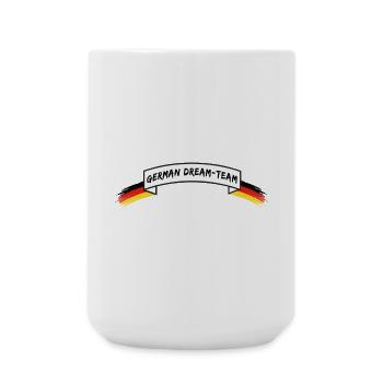 GERMAN DREAM TEAM | Banderole Deutschland - Große Tasse 440 ml - Weiß - Vorne