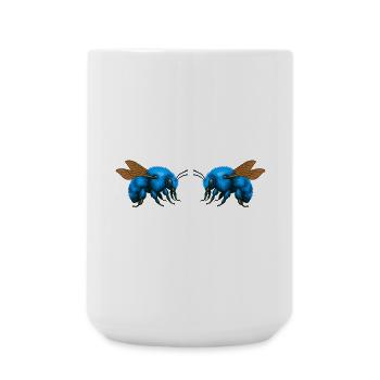 2Bumblebees mirrored - Large Mug 440 ml - white - Front