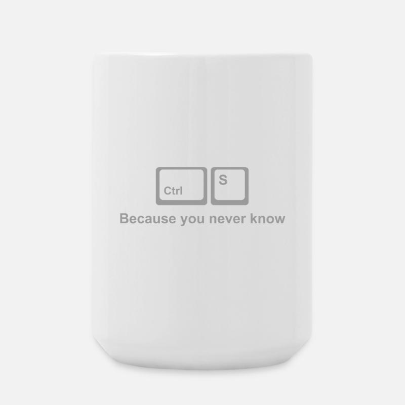 Ctrl S Shirt – Save It Nerd Humor for Developers - Large Mug 440 ml - white