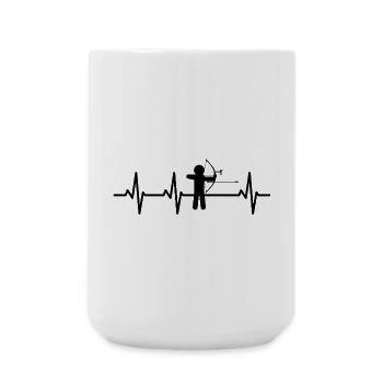 Bogensport Herzlinie - Große Tasse 440 ml - Weiß - Vorne