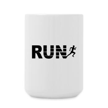Run, course à pied, jogging, marathon - Grande tasse 440 ml - blanc - Devant