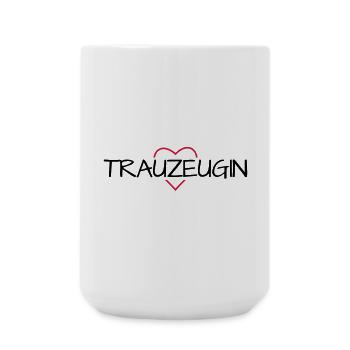 Trauzeugin Herz Junggesellinnenabschied - Große Tasse 440 ml - Weiß - Vorne