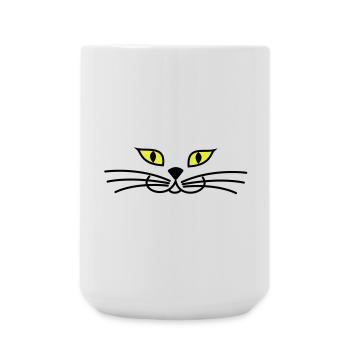 kitteh_face_green_eyes - Grande tasse 440 ml - blanc - Devant