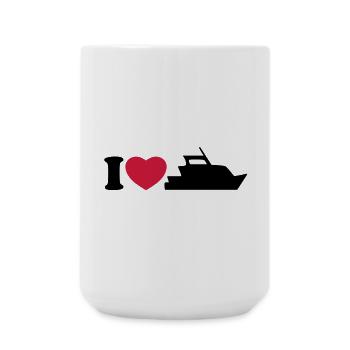 I love my yacht - J'aime mon bateau - Grande tasse 440 ml - blanc - Devant
