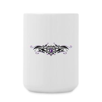 Tribal Tattoo Ornament avec gemme - Grande tasse 440 ml - blanc - Devant