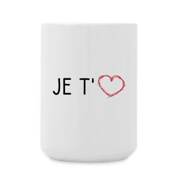 JE T'AIME. SAINT VALENTIN. EVJF. JE T'AIME. I LOVE - Grande tasse 440 ml - blanc - Devant