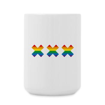 Gay Pride Amsterdam rainbow flag Andreaskruis - Large Mug 440 ml - white - Front