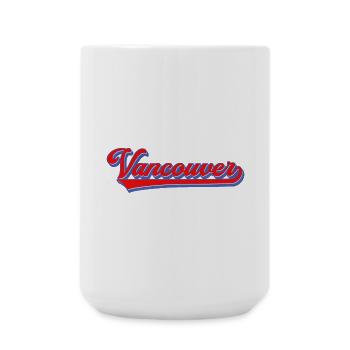 Vancouver Schriftzug Retro Stil - Große Tasse 440 ml - Weiß - Vorne
