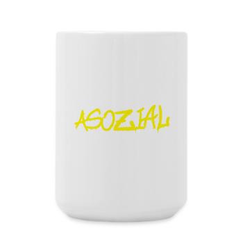 Asozial - Malle & Party-Spruch - Große Tasse 440 ml - Weiß - Vorne