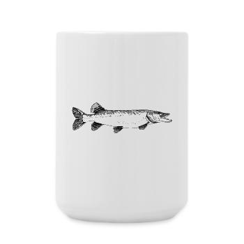 Hecht Pike Motiv - Große Tasse 440 ml - Weiß - Vorne