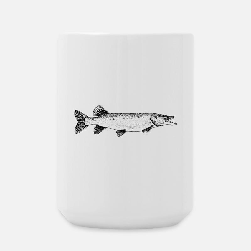 Pike Pike Motif - Large Mug 440 ml - white