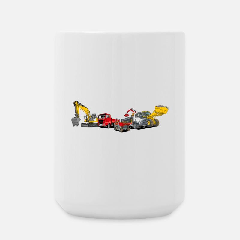 Construction Machinery Fleet - Large Mug 440 ml - white