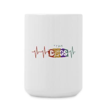 team dogs herzschlag puls Symbol Hund Hunde Symbol - Große Tasse 440 ml - Weiß - Vorne