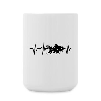 puls fische Fisch Wasser Meer Herzschlag Symbol - Große Tasse 440 ml - Weiß - Vorne