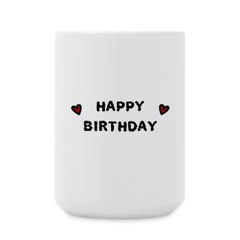 HAPPY BIRTHDAY. HAPPY BIRTHDAY. ANNIVERSARY. - Large Mug 440 ml - white - Front
