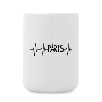 paris puls Herzschlag Frankreich Symbol Grafik - Große Tasse 440 ml - Weiß - Vorne