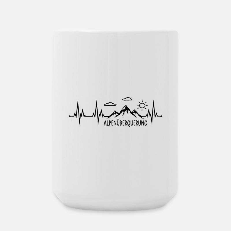 Alpenüberquerung Herzschlag - Große Tasse 440 ml - Weiß