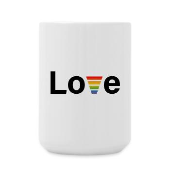 CSD rainbow love shirt - Large Mug 440 ml - white - Front