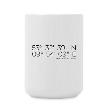 Coordinates Övelgönne Hamburg - Large Mug 440 ml - white - Front