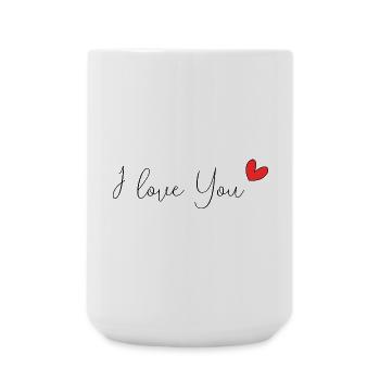 MOTHER'S DAY. HEART. HAPPY BIRTHDAY. MOM - Large Mug 440 ml - white - Front