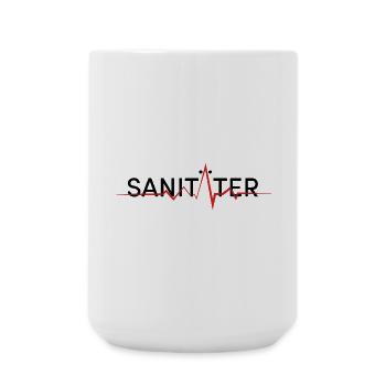 Sanitäter Rettung Ehrenamt Herzlinie - Große Tasse 440 ml - Weiß - Vorne