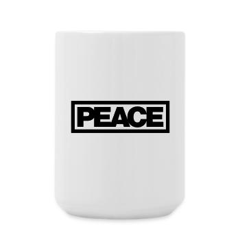 Typo PEACE Kontur 1C - Große Tasse 440 ml - Weiß - Vorne