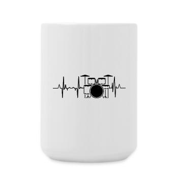 My heart beats for drums - Large Mug 440 ml - white - Front