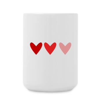 HERZ. WEIHNACHTEN. PAAR. VALENTINSTAG. GERADE VERHEIRATET. - Große Tasse 440 ml - Weiß - Vorne