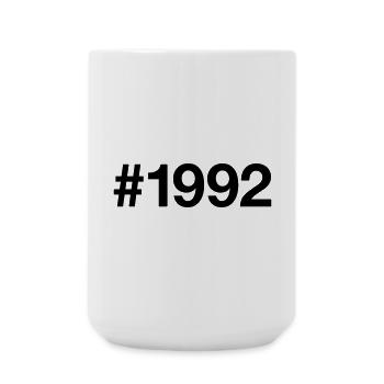1992 Jahrgang Hashtag 34 Jahre alt 34. Geburtstag - Große Tasse 440 ml - Weiß - Vorne