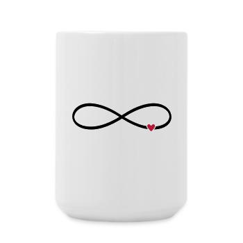 Unendlichkeitszeichen Herz Liebe Geschenk - Große Tasse 440 ml - Weiß - Vorne