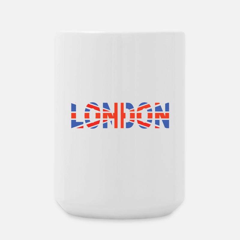 Londres couché avec drapeau - Grande tasse 440 ml - blanc