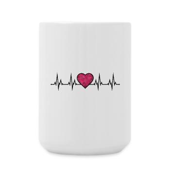 Herzschlag EKG  - Große Tasse 440 ml - Weiß - Vorne