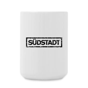 Südstadt (Vintage Schwarz/Weiß) - Große Tasse 440 ml - Weiß - Vorne