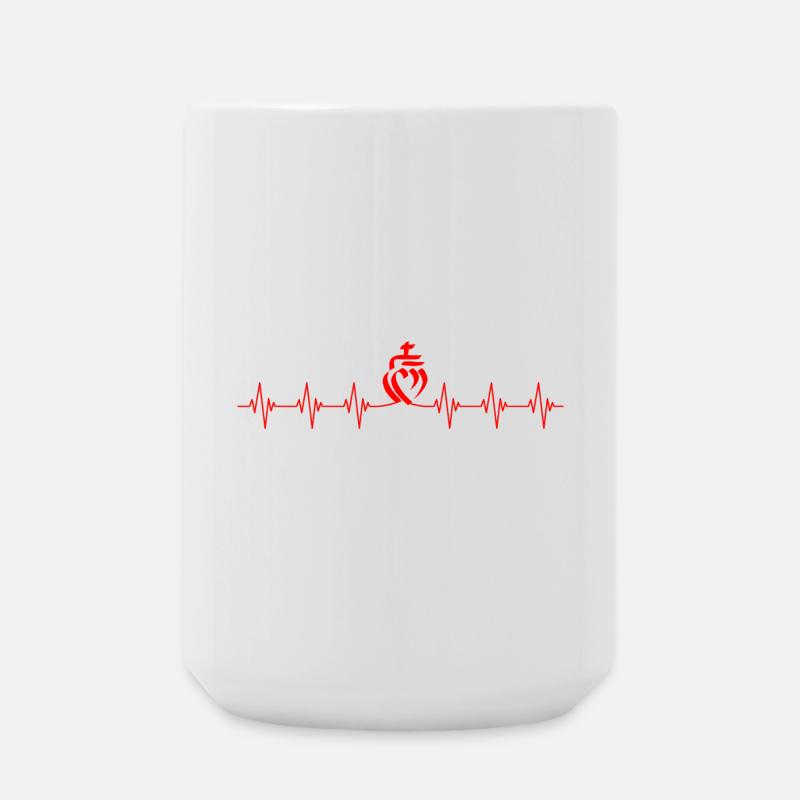 Vendee heart rate attachment - Large Mug 440 ml - white