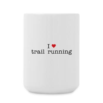 Ich liebe Trailrunning - Große Tasse 440 ml - Weiß - Vorne
