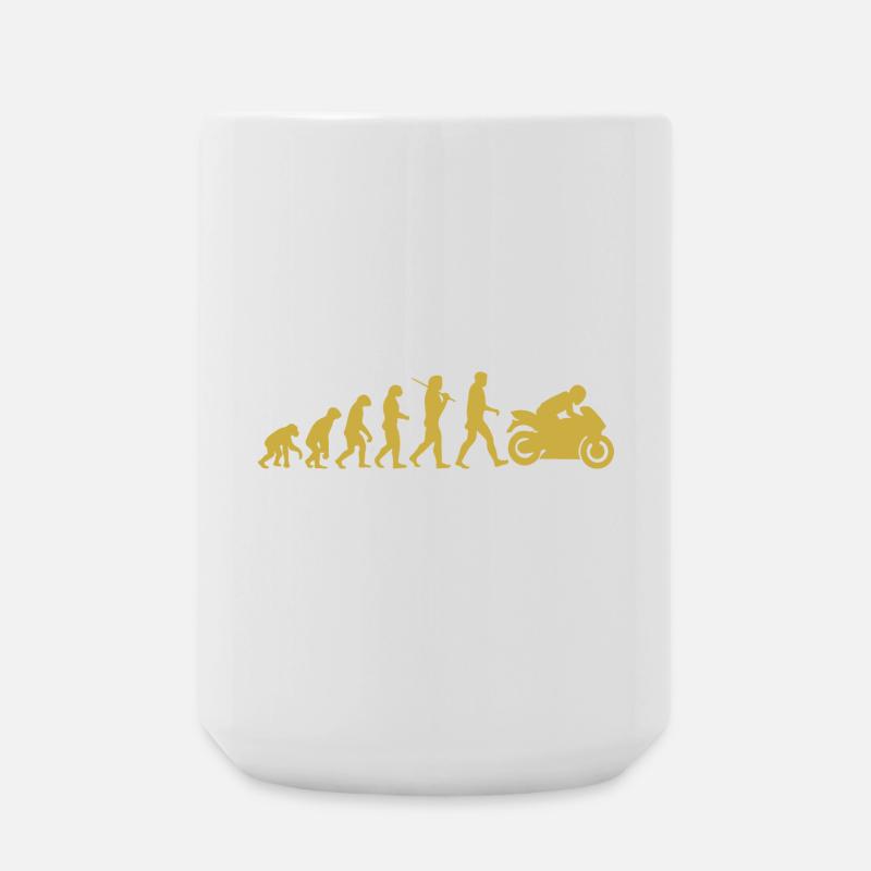Motorrad-Evolution - Große Tasse 440 ml - Weiß