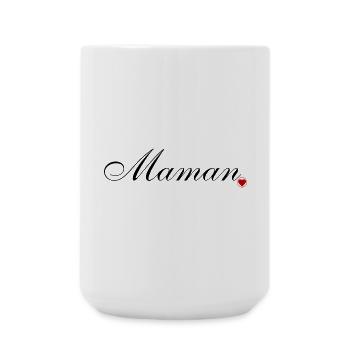 Maman et coeur. Amour pour maman - Grande tasse 440 ml - blanc - Devant