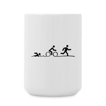 Triathlon, triathlon, swimming, cycling and running - Large Mug 440 ml - white - Front