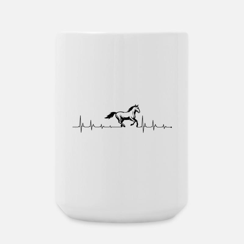 Herzschlag Pferd - Große Tasse 440 ml - Weiß