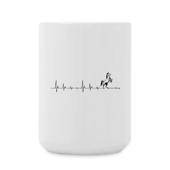 Cheval battant de cœur - Grande tasse 440 ml - blanc - Devant