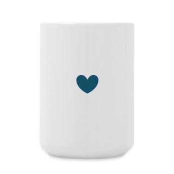 blue heart with arrow Valentine's Day gift - Large Mug 440 ml - white - Front