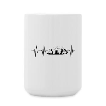 schlafender hund herzschlag Puls Illustration Logo - Große Tasse 440 ml - Weiß - Vorne