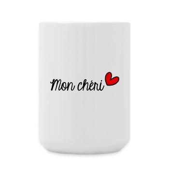 HERZ. HERZ. VALENTINSTAG. LIEBE. LIEBE. PAAR. - Große Tasse 440 ml - Weiß - Vorne