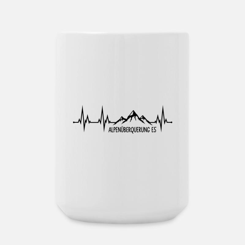 Alpenüberquerung E5 - Große Tasse 440 ml - Weiß